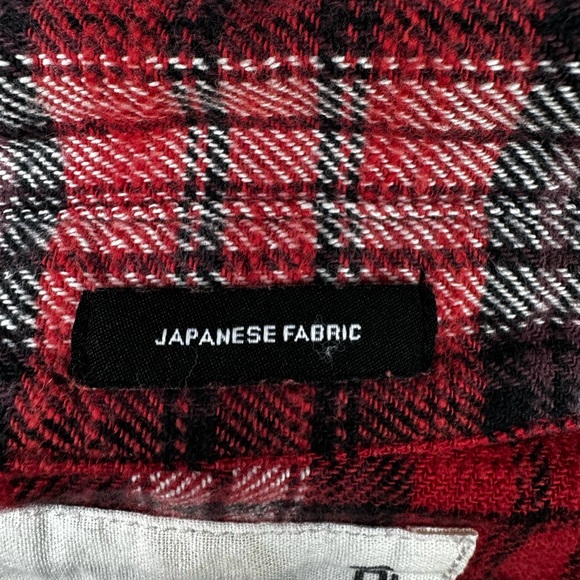 R13 JAPANESE FLANNEL DROP SHOULDER SHORT SLEEVE PLAID SHIRT TOP FLANNEL UNISEX - Picture 6 of 12